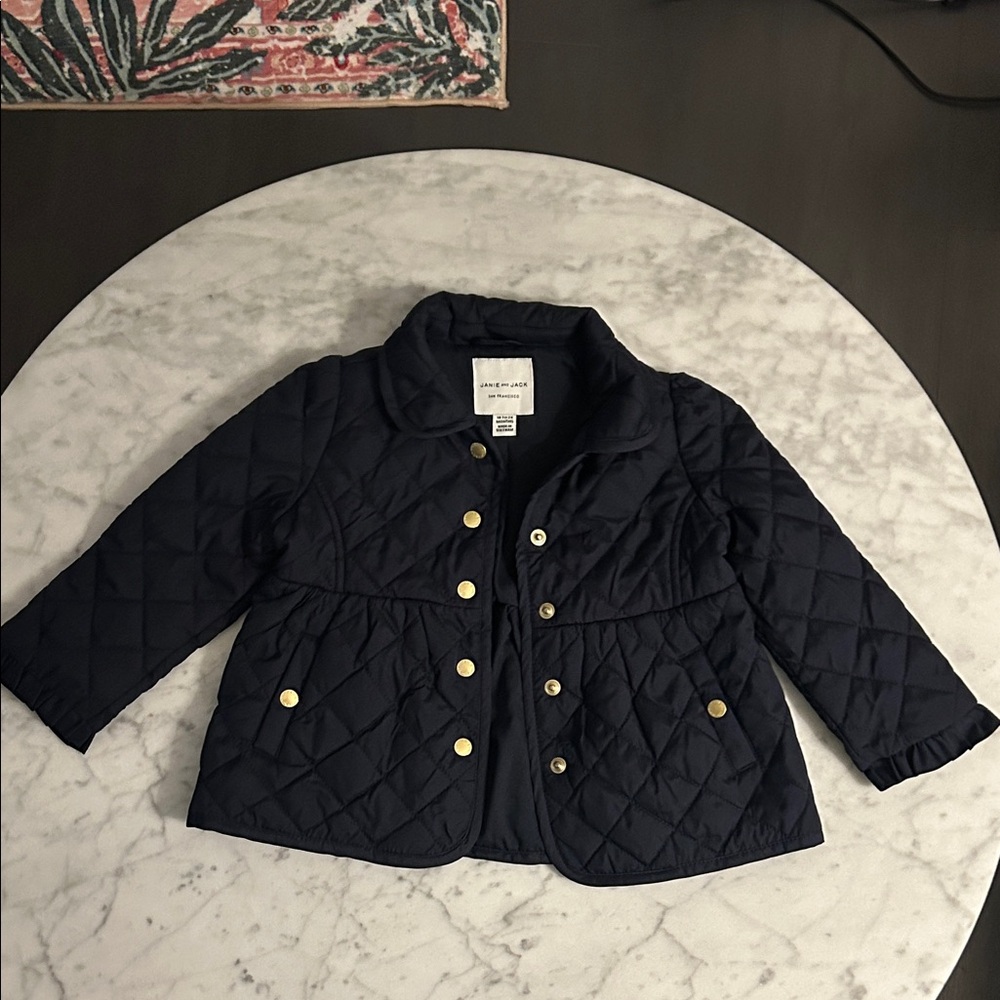 Janie & Jack Quilted Kids Jacket size 18-24 months navy